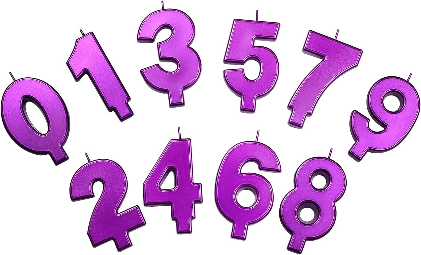 DERVENTA Birthday Candles Big Numbers Purple 3.7 inch Party Cake Topper 1 Piece (Number 4 Purple)