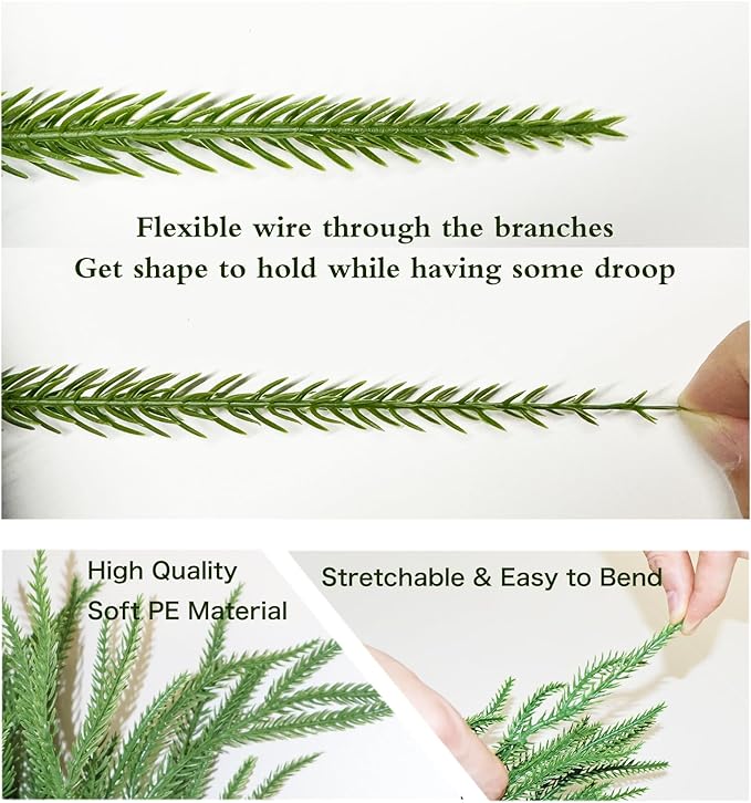 9FT Christmas Garland Norfolk Pine Garland Real Touch Artificial Greenery Garland for Mantle Fireplace Table Indoor Outdoor Holiday Decortions (Dark Green)