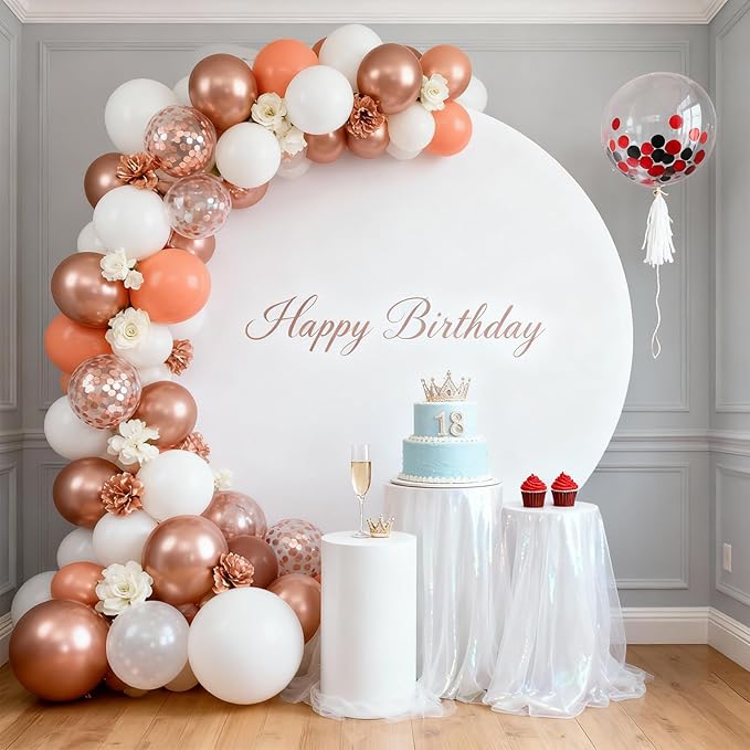 Rose Gold Balloons - 60PCS 12 Inch White Pearl,Rose Gold, Dark Red,Rose Gold Confetti Balloons for Wedding, Birthday, Baby Shower Party Decor
