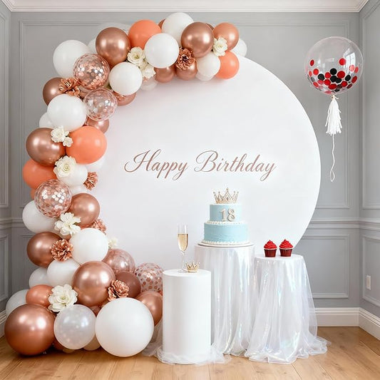 Rose Gold Balloons - 60PCS 12 Inch White Pearl,Rose Gold, Dark Red,Rose Gold Confetti Balloons for Wedding, Birthday, Baby Shower Party Decor