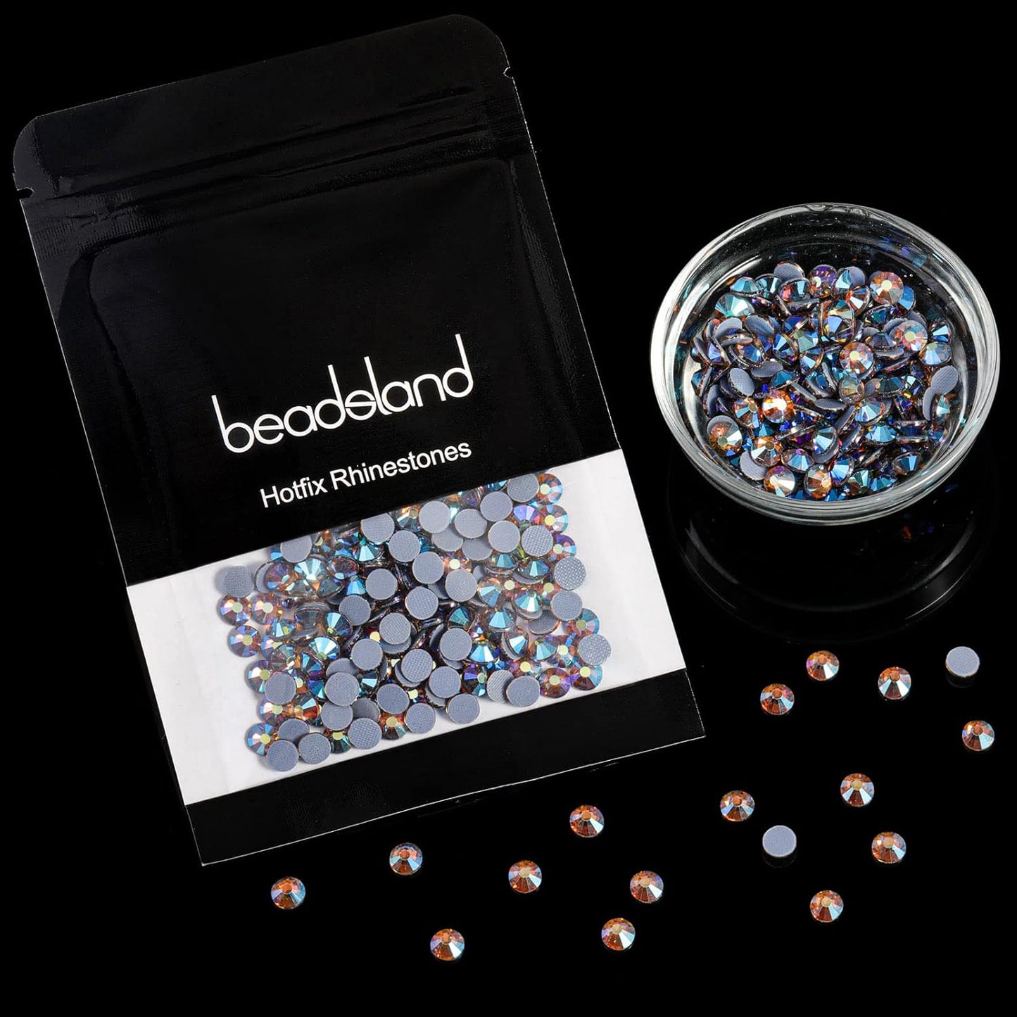 Beadsland Hotfix Rhinestones, 2880pcs Flatback Crystal Rhinestones for Crafts Clothes DIY Decoration, Light Colorado Topaz AB, SS10, 2.7-2.9mm