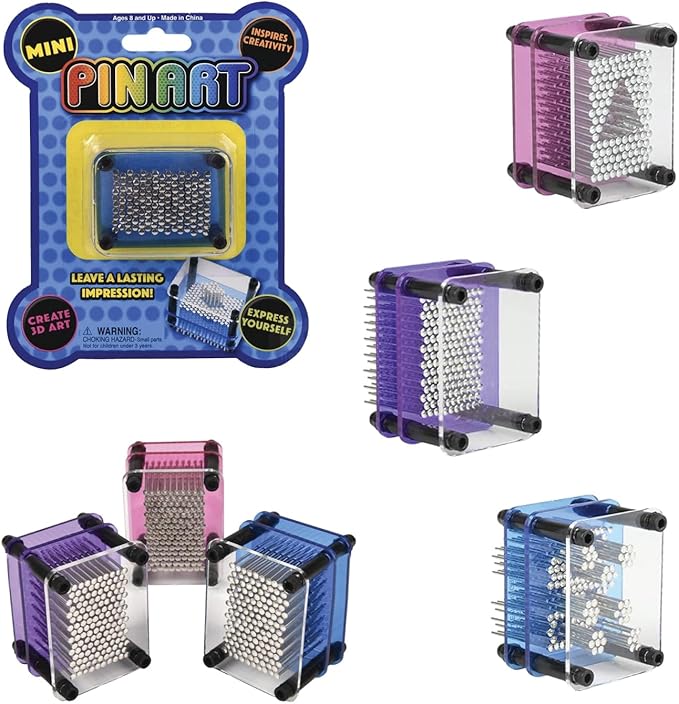 The Dreidel Company Mini Pin Art Toy Game, Classic Item Inspires Imagination and Challenge Sense, Innovative, 2.33"X1.75" (Purple)