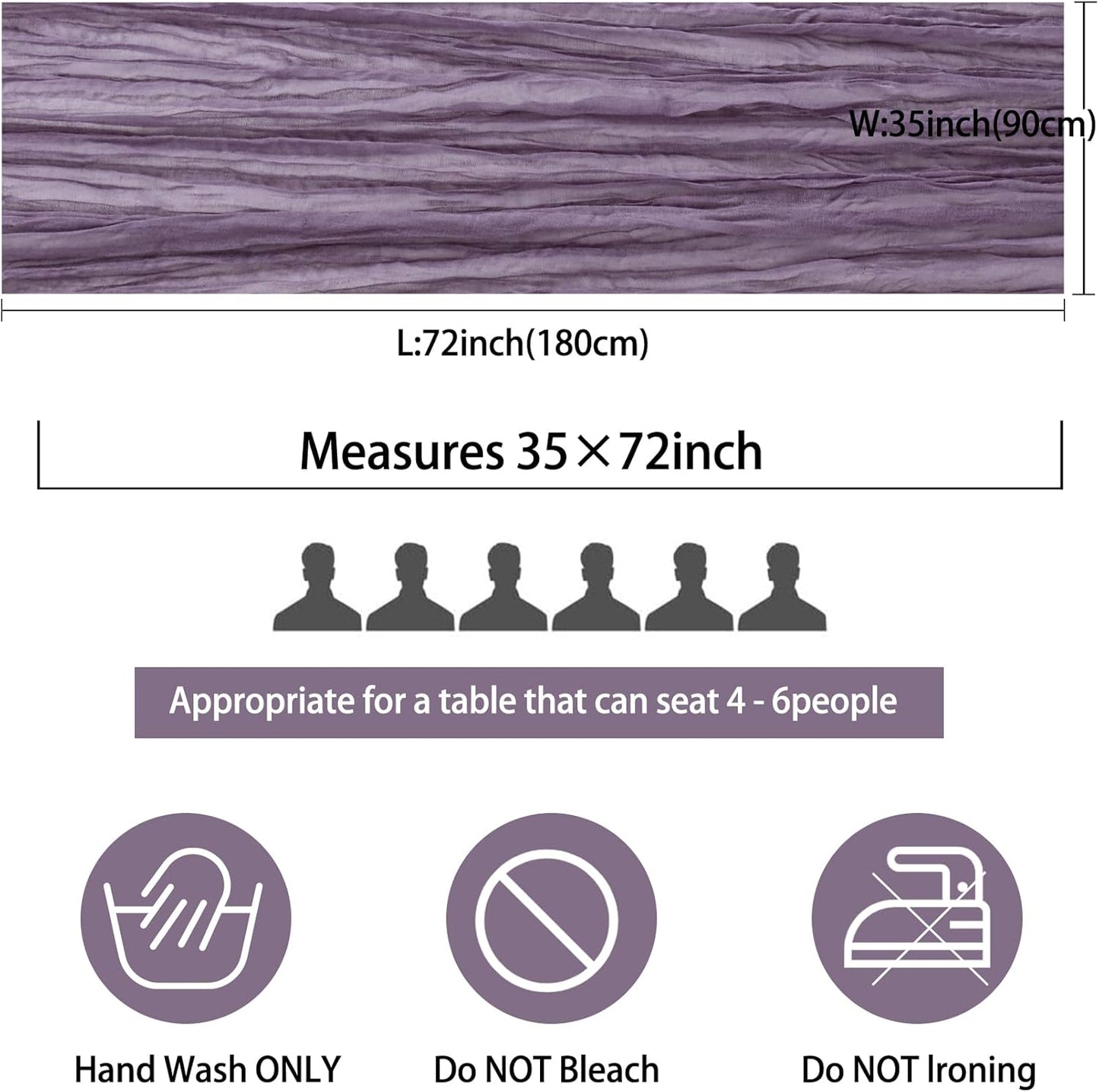 Fivenl 12 Pack Grape Cheesecloth Boho Gauze Table Runner 35x72 Inch Rustic Elegant Long Table Runner Wedding Bridal Shower Birthday Party Table Decor