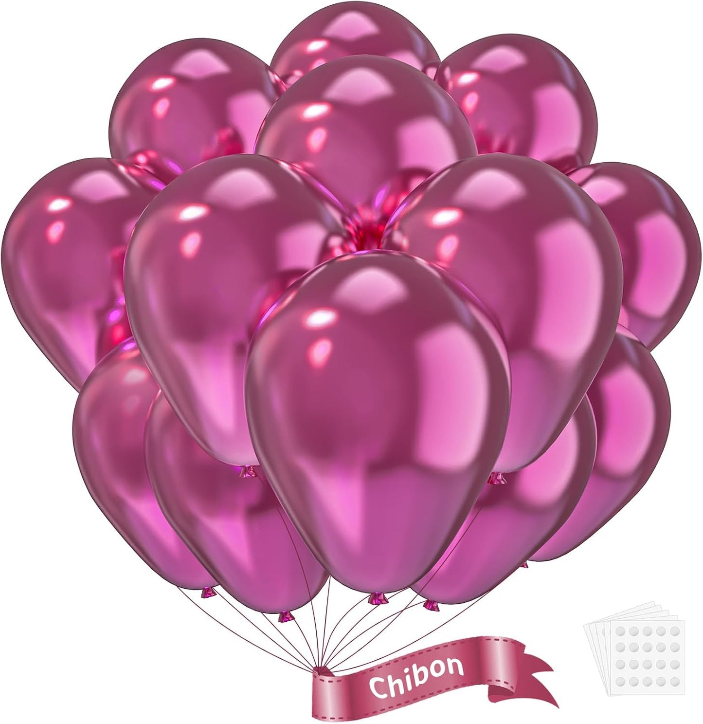 Pink Metallic Chrome Latex Balloons, 150 pcs 5 inches Round Helium Pink Metallic Chrome Balloons for Birthday Baby Shower Wedding Birthday Valentine's Day Party Decorations
