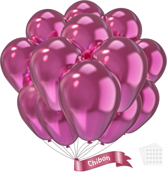 Pink Metallic Chrome Latex Balloons, 150 pcs 5 inches Round Helium Pink Metallic Chrome Balloons for Birthday Baby Shower Wedding Birthday Valentine's Day Party Decorations