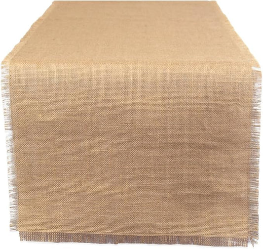 DII Jute Burlap Collection Kitchen Tabletop, Table Runner, 15x48, Solid Natural