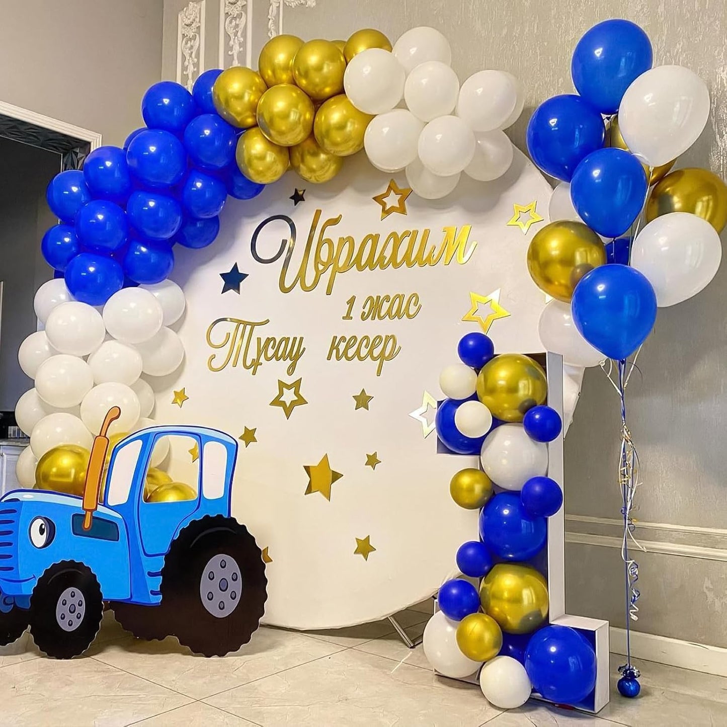 Sky Blue Balloons - 12 inch 100pcs Latex - Round Blue Birthday Balloons with 2 Ribbons for Birthday Party, Wedding, Anniversary, Baby Shower Decorations