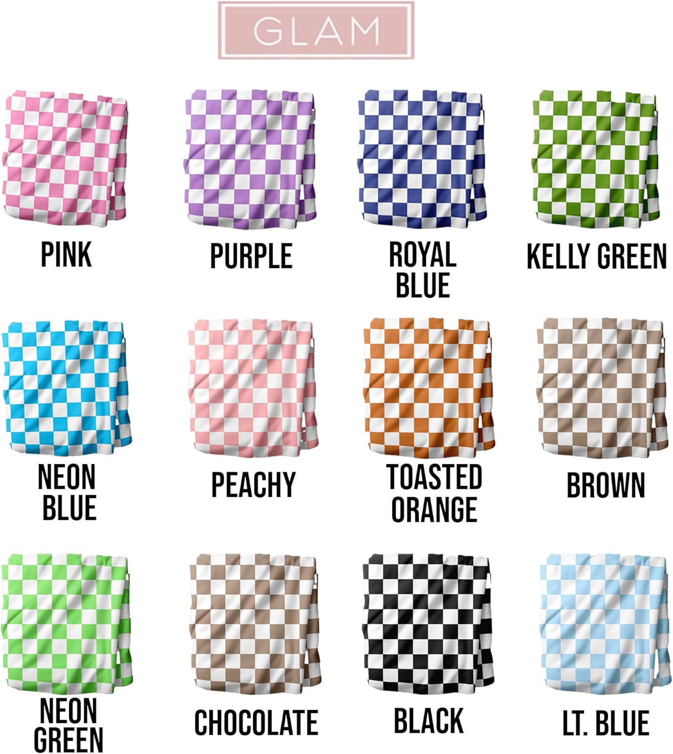 Girls Love A Monogram Personalized Gingham Checkered Blanket – Custom Gift for Christmas and Holidays – 12 Colors, Font Options Printed in America - Ships Next Day (Check, 60 x 80 Adult)