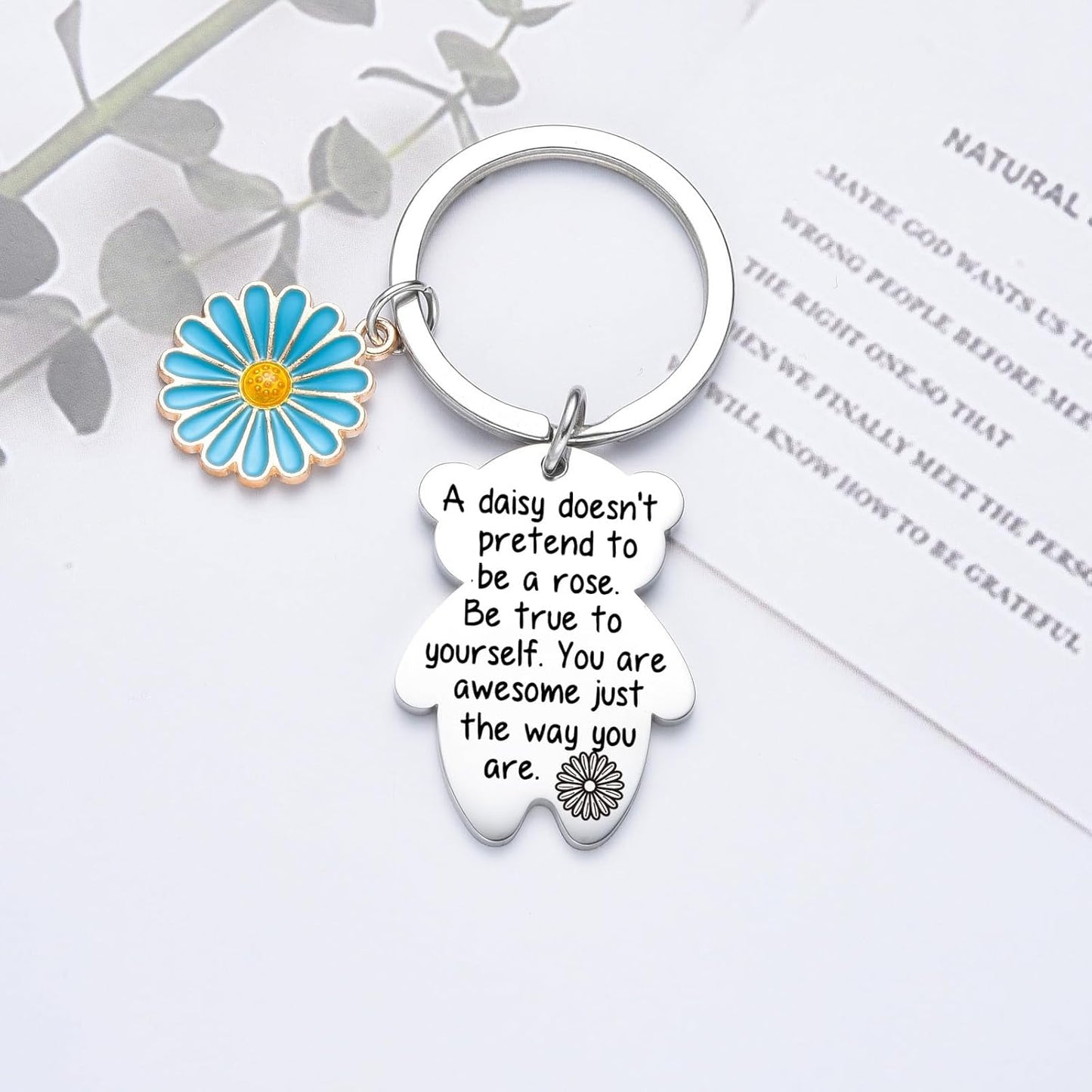 Daisy Flower Gifts For Women Friends Daisy Encouragement Gifts Uplifting Keychain