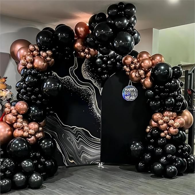 Rose Gold Balloons, 140pcs Metallic Rose Gold Balloons 18 12 10 5 Inch Different Sizes Pack Party Latex Balloons for Birthday Halloween Holiday Balloon Garland as Party Decorations