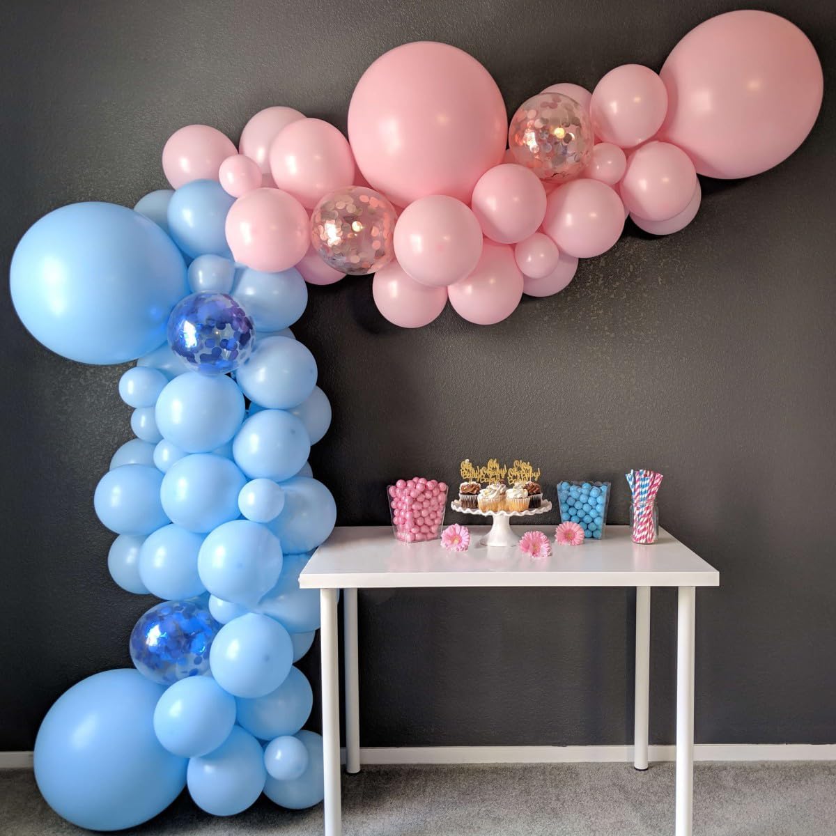 Baby Blue Balloons - 12 inch 100pcs Latex - Round Pastel Blue Birthday Balloons with 2 Ribbons for Baby Shower, Gender Reveal, Birthday Party Decorations