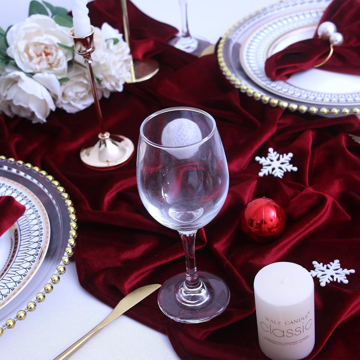Velvet Table Runner ,Soft Luxurious Fall Table Runners 120 Inches Long,for Wedding Bridal Shower Thanksgiving Christmas Decoration,20*120 Inches, Burgundy