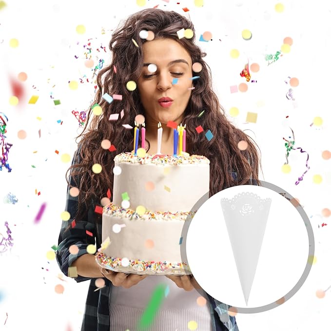 20PCS Transparent Hollow Confetti Holders, Flower Confetti Paper, Petal Cones Cone Stand, Craft Paper Petal s for Weddings and Parties, Perfect for Candy Buffets and Flower s