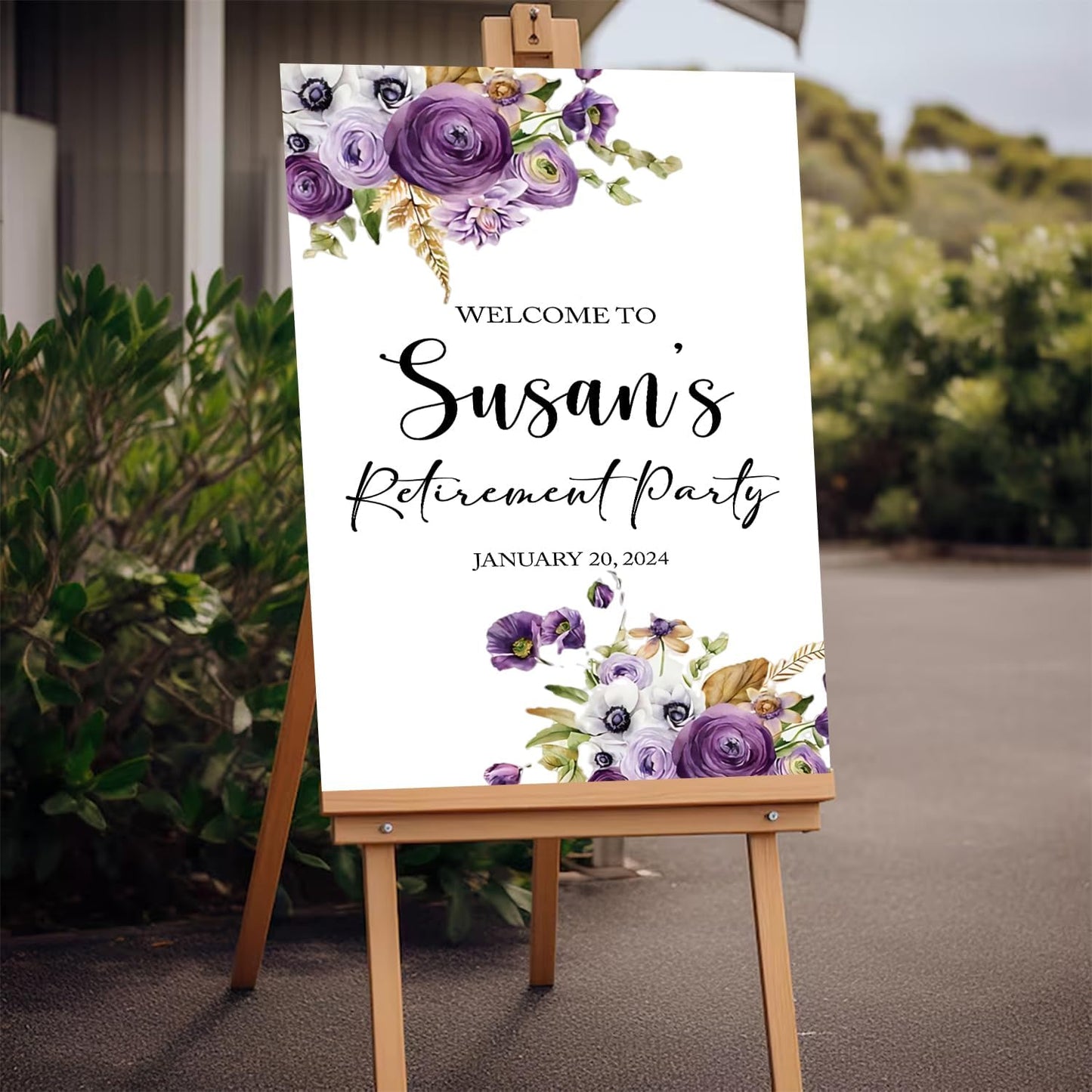 Purple Retirement Party Welcome Sign, Editable Retirement Party Welcome Sign, Retirement Luncheon Welcome Sign, Retirement Party Decor, Purple Retirement Decor, Retirement Outdoor Sign
