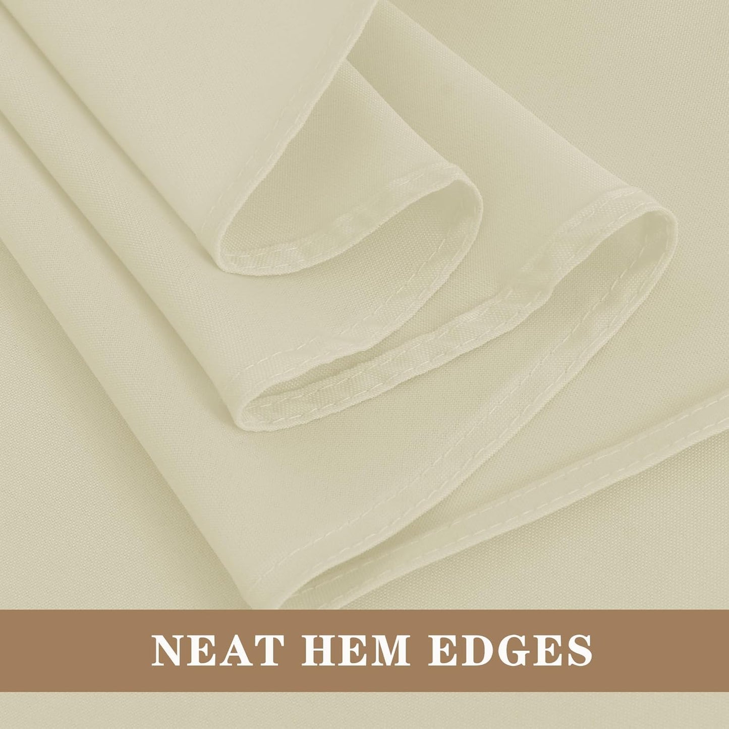Fitable Elegant Rectangle Table Clothes, 6 Pack - 90 x 132 Inch, Ivory - Reusable and Washable Tablecloths, Polyester Fabric Table Covers for Wedding, Party, Banquet, Formal Events