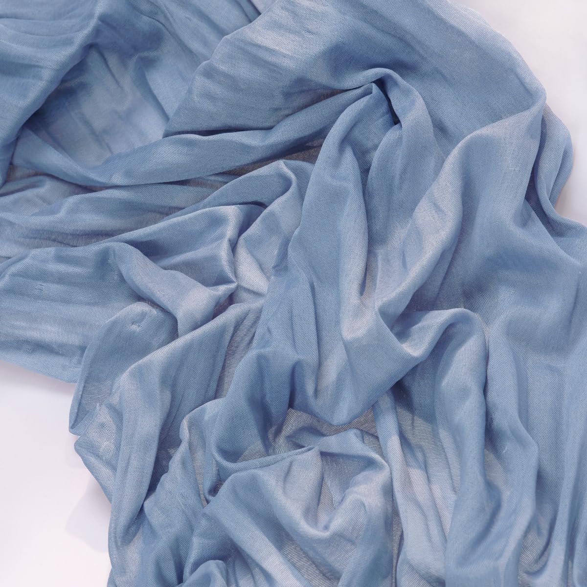 MLMC Dusty Blue Table Runner 10ft Boho Gauze Blue Cheesecloth Table Runner Rustic Fall Cheese Cloth Centerpiece 35x120 Inches for Wedding Bridal Shower Baby Shower Party Decor