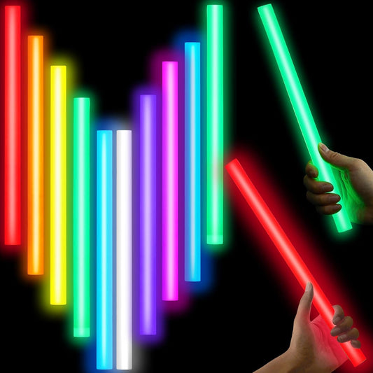 Lewtemi 10 Pcs Large Glow Sticks Big Giant Jumbo Halloween Christmas Emergency Light Stick for Camping Accessories, Survival Kit