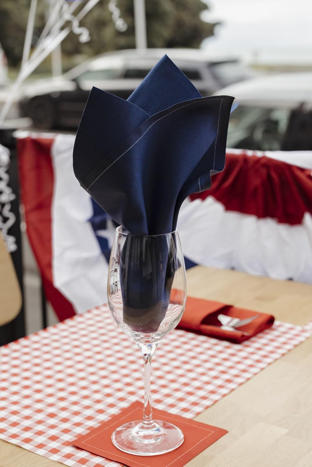 Five Star Cocktail Napkins, 50 Luxury Cotton Disposable Cocktail Party Napkins, 4.5" x 4.5" for Home Bars, Game Nights, Beverages, Birthdays, Weddings & Holidays, Red
