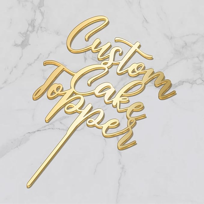 Customized Cake Topper Personalized Text Acrylic Cake Decoration for Birthdays Weddings, Baptisms, or any Occasion (Attena)
