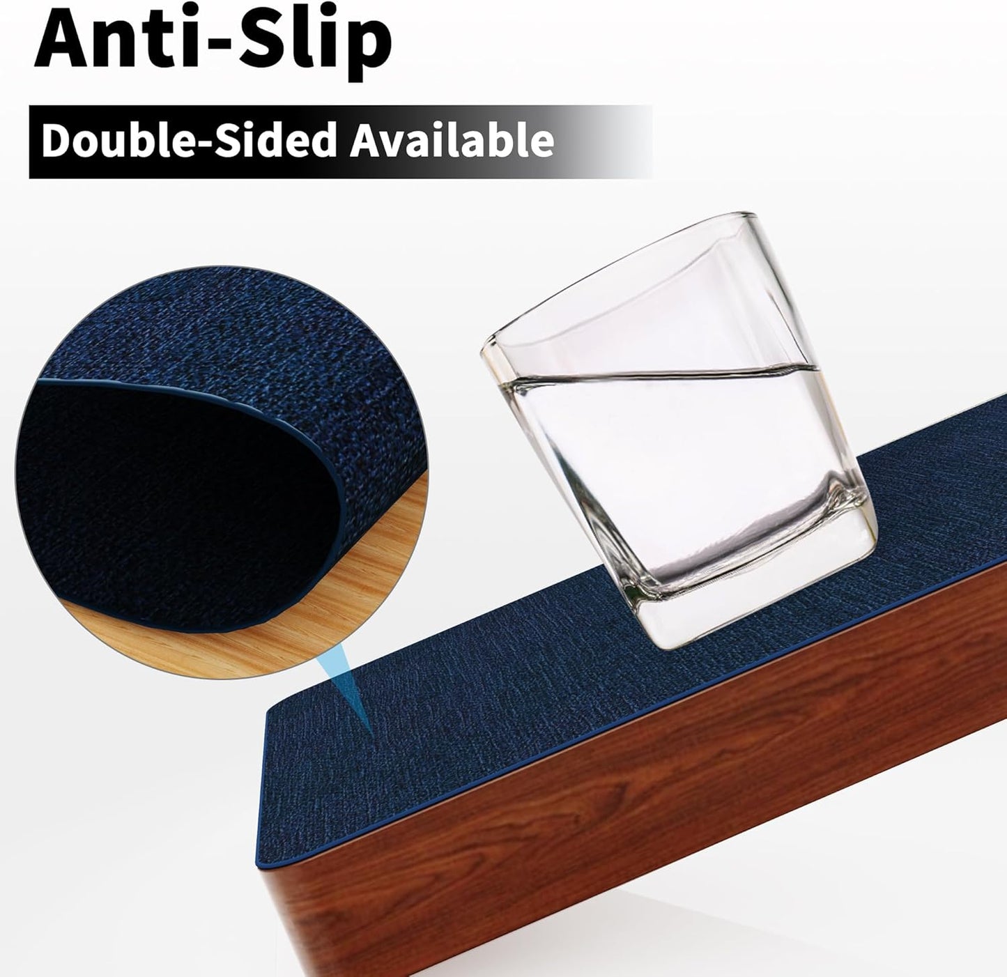 DOLOPL Placemats Set of 6, Navy Blue Faux Leather Heat Resistant Place Mats for Dining Table, Waterproof Oilproof Wipeable Washable Table Mats, Easy to Clean Anti-Slip Tablemats for Kitchen, Party