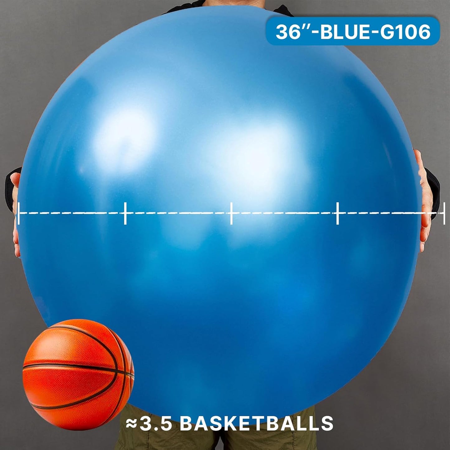 PartyWoo Metallic Blue Balloons 4 pcs 36 Inch Extra Large Big Jumbo Giant Chrome Blue Latex Helium Balloons for Graduation Wedding Baby Shower Gender Reveal Birthday Party Decorations Blue-G106