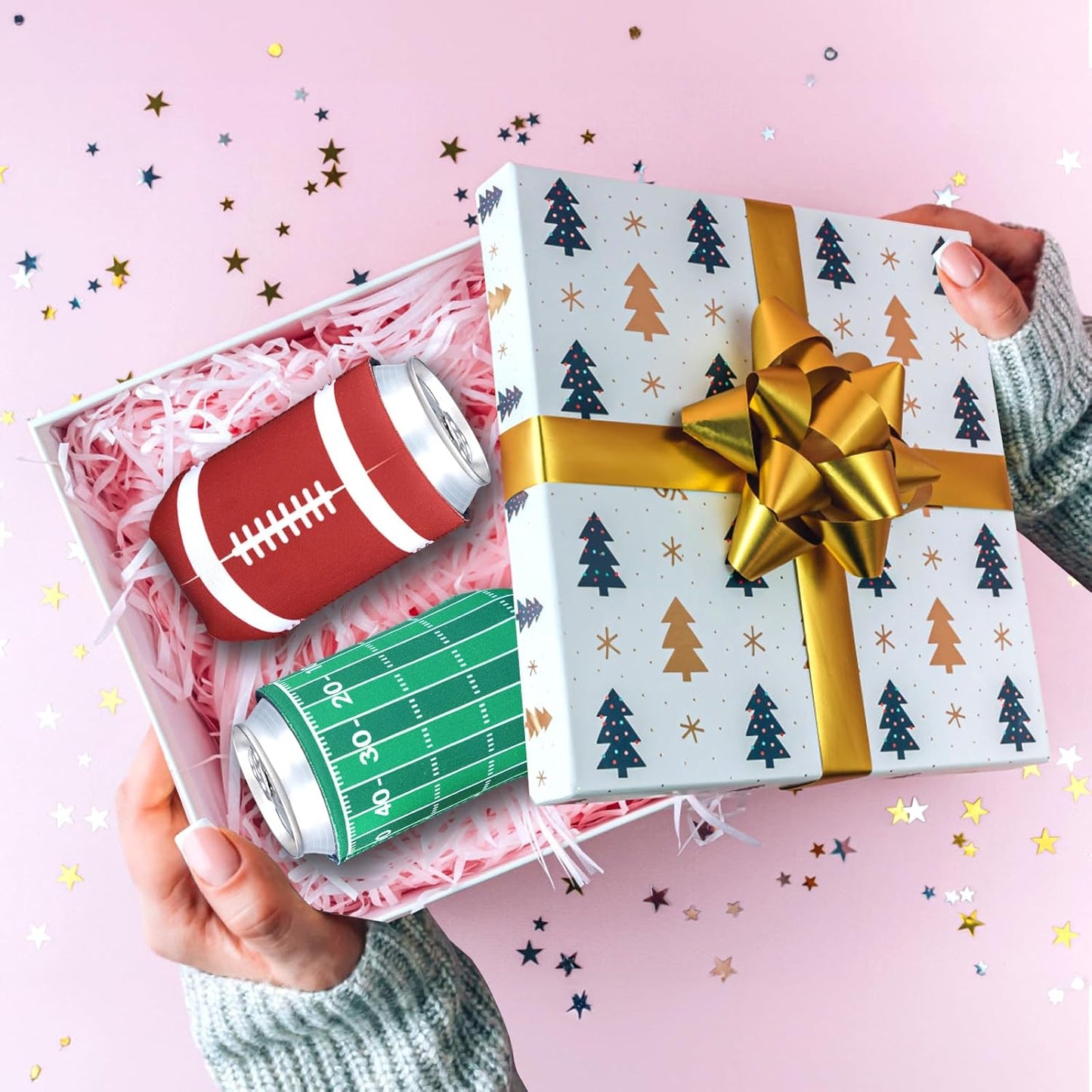 Football Party Decorations,12 Pcs Can Sleeves Neoprene Insulator For Super Bowl Game Day Decorations And Gifts