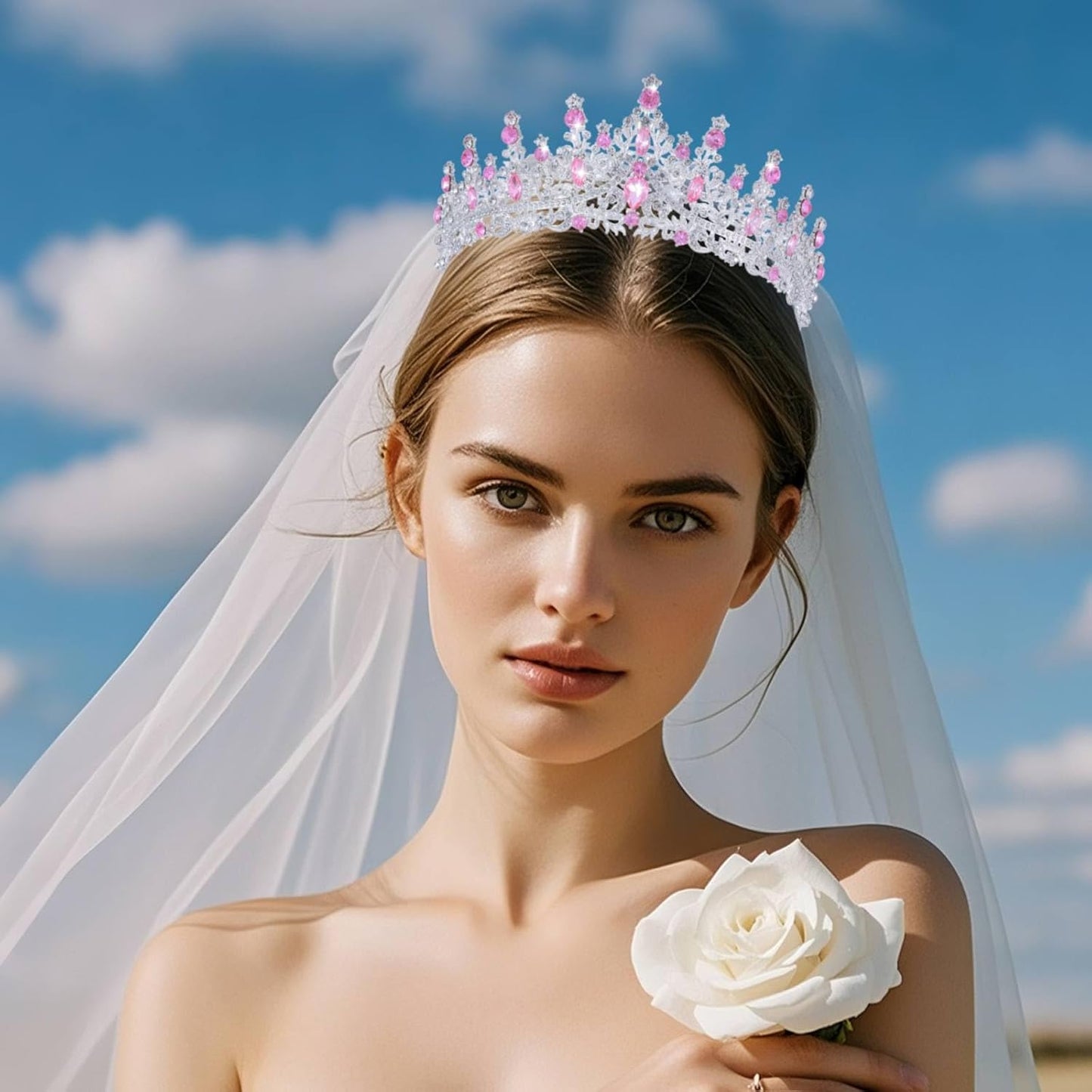 Kamirola Crystal Crowns and Tiaras Headband for Girl or Women Birthday Party Wedding Prom Bridal Halloween Christmas （TR19）