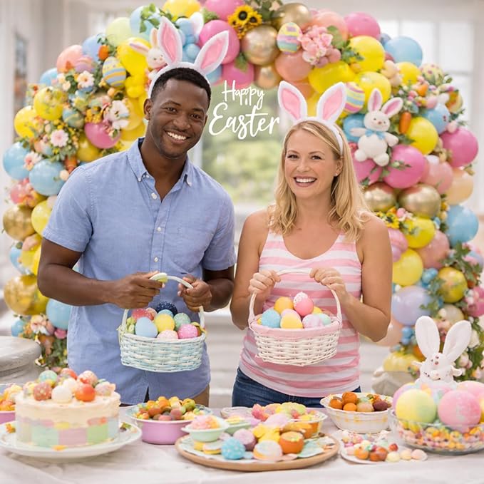 160pcs Easter Balloon Garland Arch Kit, Pastel Spring Balloon Arch with AccessoriesIY Balloon Arch for Easter Party, Egg Hunt, Baby Shower & Spring Decorations