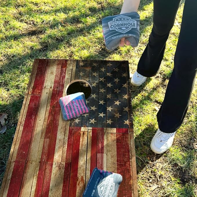 World Series of Cornhole Official Regulation Size Cornhole Boards – Durable All-Wood Construction Bean Bag Toss Set | Rugged Outdoor Game for Tournaments, BBQs, & Backyard Battles