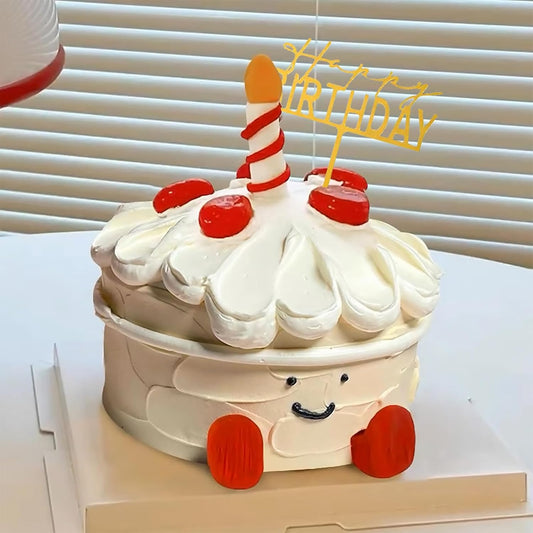 12Pcs Acrylic Happy Birthday Cake Toppers,Gold Double-Sided Cake Topper Cake Decoration for Birthday Party Cake Desserts