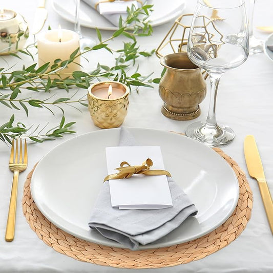Sinmoe 100 Pack Disposable Paper Placemats Bulk 13 Inch Paper Placemats Disposable Charger Plates Table Place Mats for Dinner Wedding Birthday Summer Spring Party Dinner Tableware