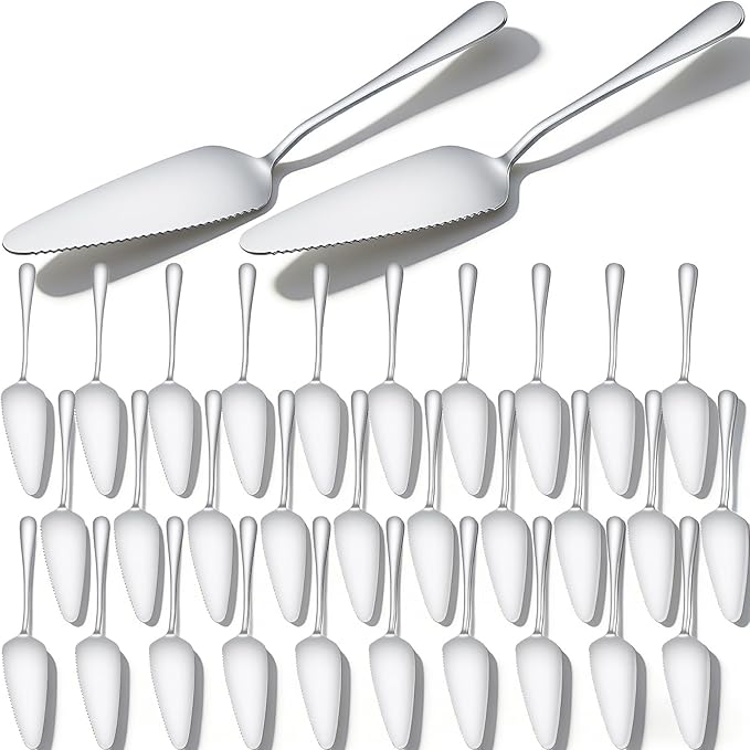 30 Pcs Pie Servers, Stainless Steel Pizza Server Spatula,Cake Pastry Cutter, Professional Pie Server Utensil for Pizza Dessert Cheese Cutting, 9 Inches, Silver