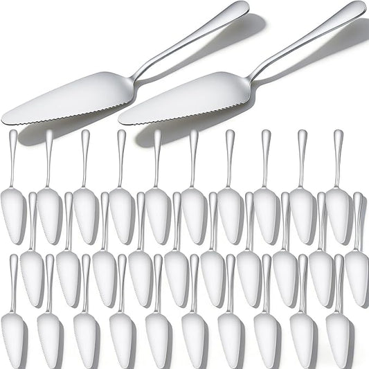 30 Pcs Pie Servers, Stainless Steel Pizza Server Spatula,Cake Pastry Cutter, Professional Pie Server Utensil for Pizza Dessert Cheese Cutting, 9 Inches, Silver