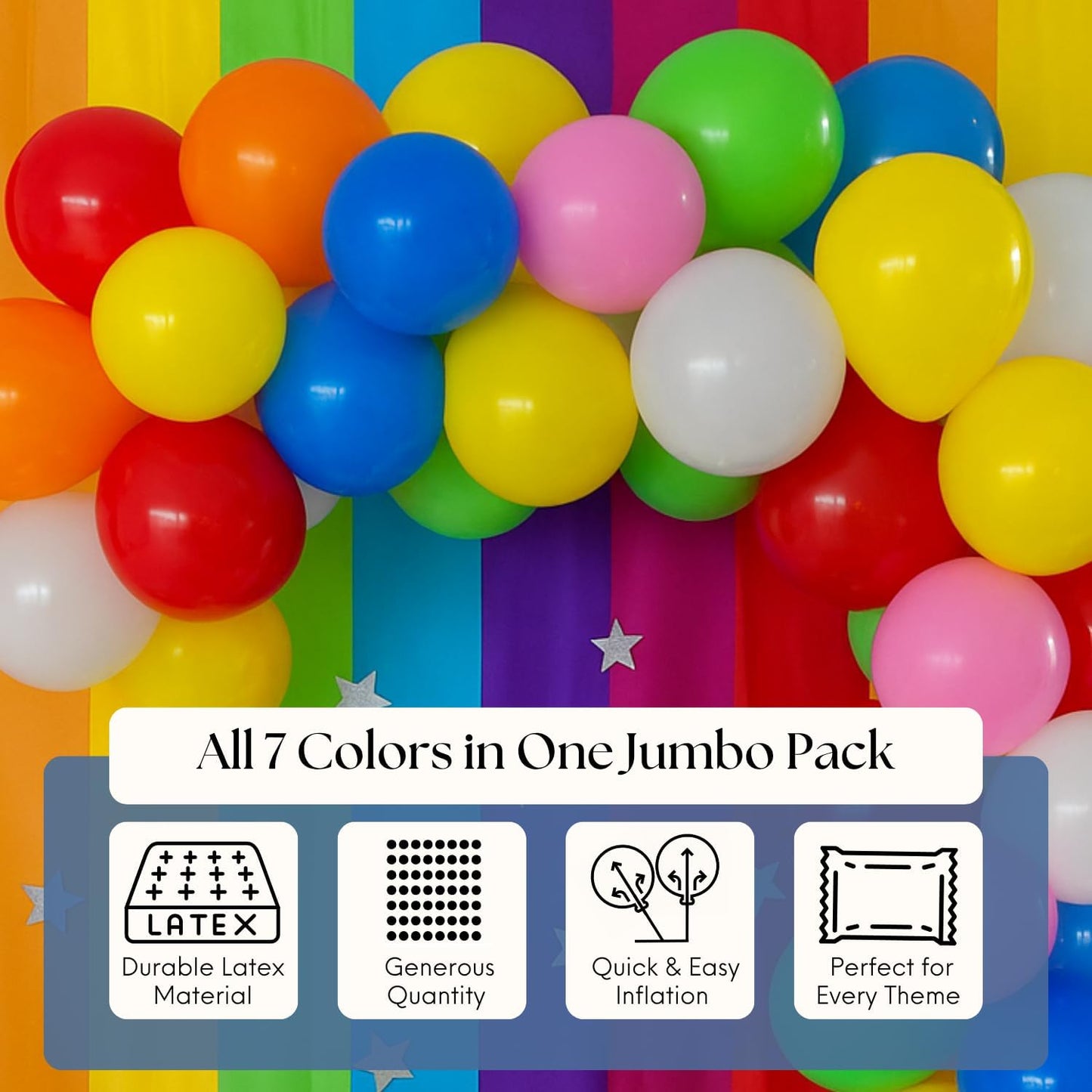 Monty 7 Inch Bulk Multicolor Latex Balloons – 1000 Pcs for Party Decorations, Birthdays, Anniversaries, Christmas, Baby Shower & Weddings Decor