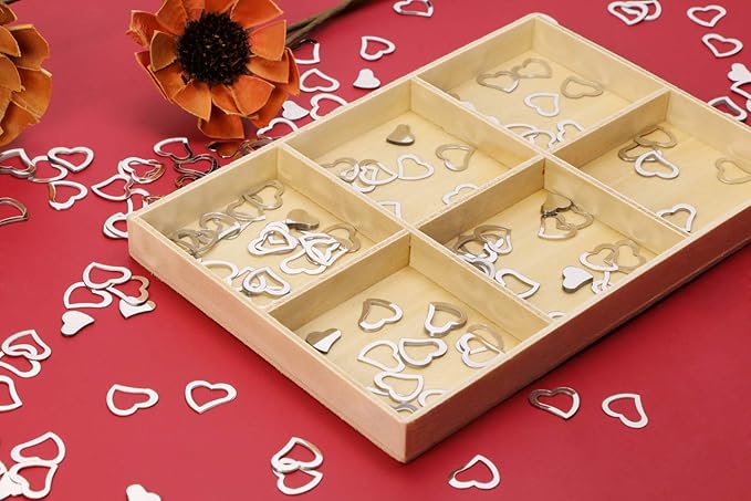 ONLYKXY 1200Pcs Love Heart Shaped Confetti, Table Wedding Decoration, Glitter Confetti for Wedding Party (Silver)