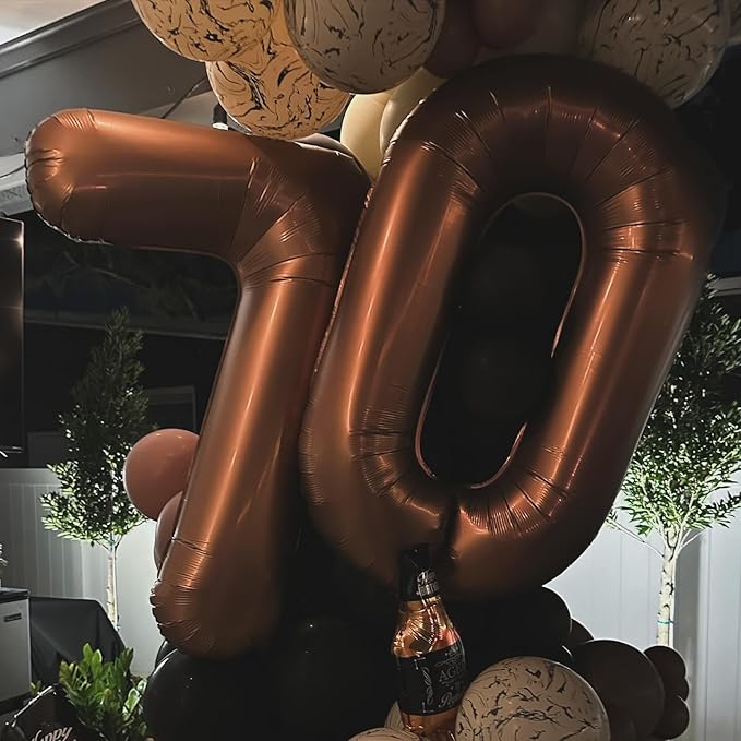 Dark Brown 4 Balloon, Coffee Brown Number Balloons 40 Inch, 4th Chocolate Party Decorations, Four Large Numbers for Party Decor, Number 4 Balloon
