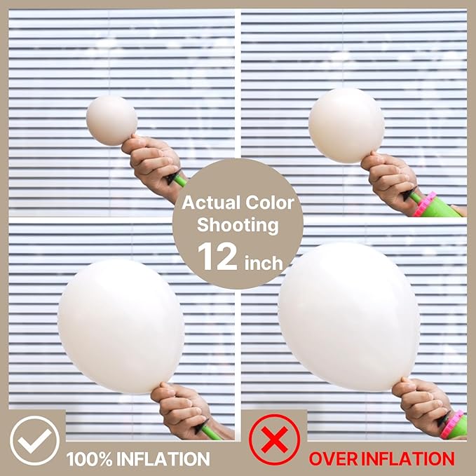 PartyWoo White Sand Balloons, 85 pcs Boho White Balloons Different Sizes Pack of 18 Inch 12 Inch 10 Inch 5 Inch Sand White Balloons for Balloon Garland Balloon Arch as Party Decorations, White-F12