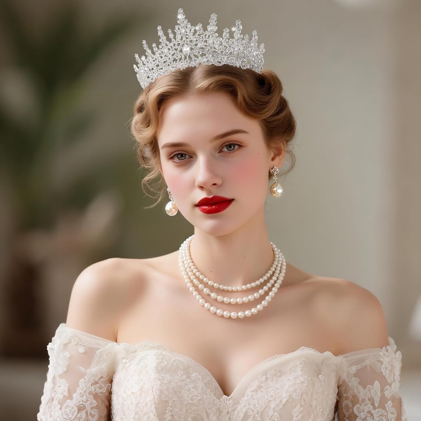 Kamirola Crystal Crowns and Tiaras Headband for Girl or Women Birthday Party Wedding Prom Bridal Halloween Christmas （TR19）
