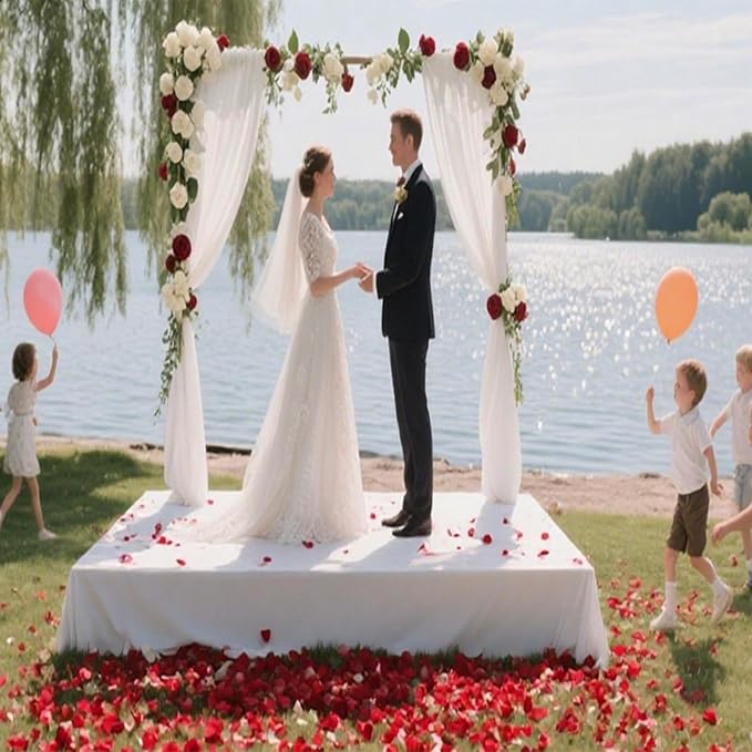 Fortunate Flowers 16oz/450g Dried Rose Petals Bulk for Wedding, 80+ Cups Red Fresh Real Dry Rose Petals Dried Flower Petals Bulk for Bath, Confetti, Flower Girl, Bridal Shower, Roses Petals Decoration