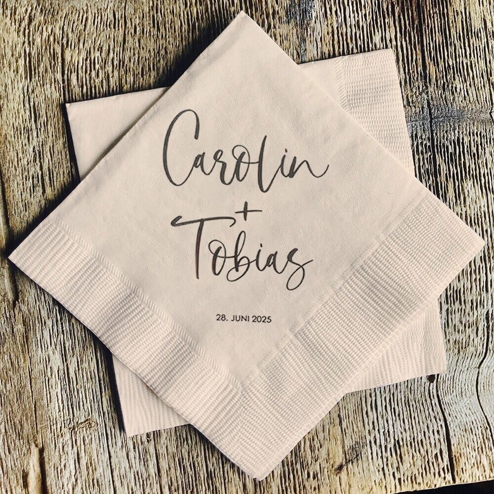Personalized Wedding Cocktail Napkins, Customized Monogram Wedding Napkin, Custom Dinner Napkins For Bridal Shower, Engagement Party Decorations, Bridal Shower Decorations