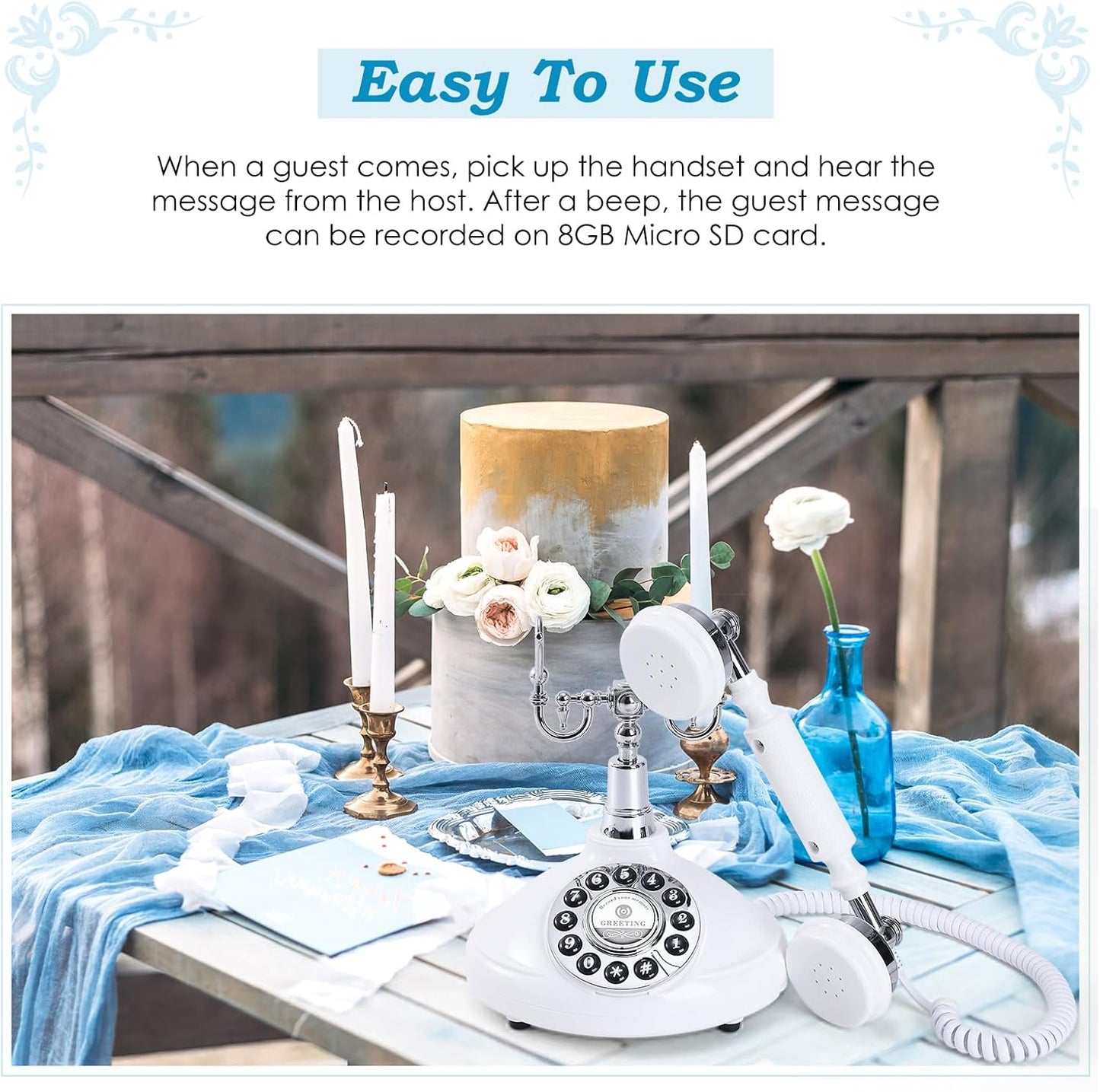 Audio Guest Book Wedding Phone (White)