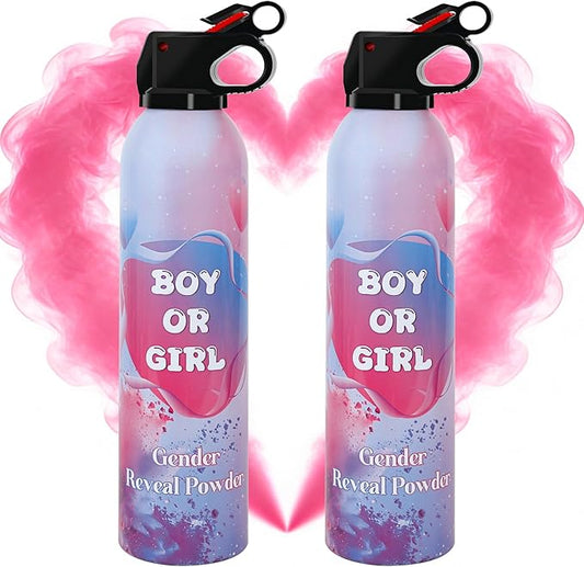 2 Pack Pink Gender Reveal Smoke Bombs, Color Powder or Dust for Gender Announcement Idea, Baby Shower Decoration, Supply, Party, Photo Shoot