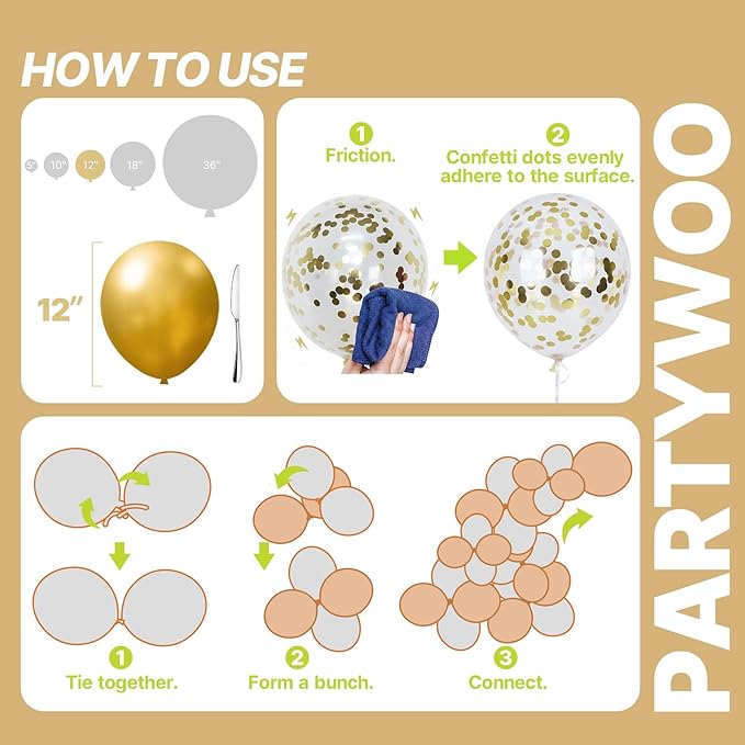 PartyWoo Metallic Balloons 65pcs 12 Inch Metallic Blue Silver Gold Purple Pink Green Rose Gold Latex Balloons for Baby Shower Wedding Engagement Unicorn Rainbow Birthday Party Decorations