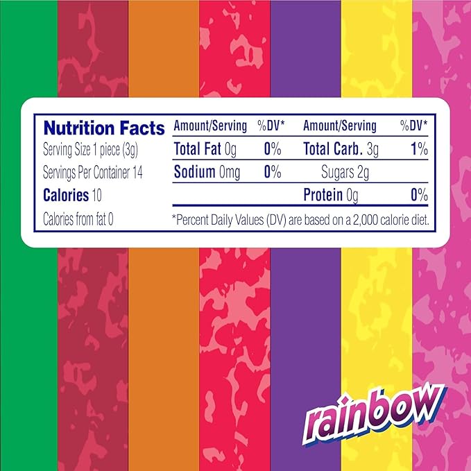 Mentos Chewy Mint Candy Roll, Rainbow Mint Candies, 14 Pieces Per Roll, 15 Count Party Pack