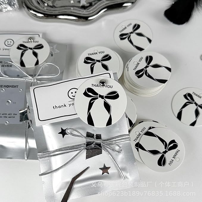 100/200/500 Pack Custom Round Tag Personalized Name Paper Tags Customize Any Logo Text Label Tags for Clothes Gift Jewelry Handmade Business Wedding Birthday Favors