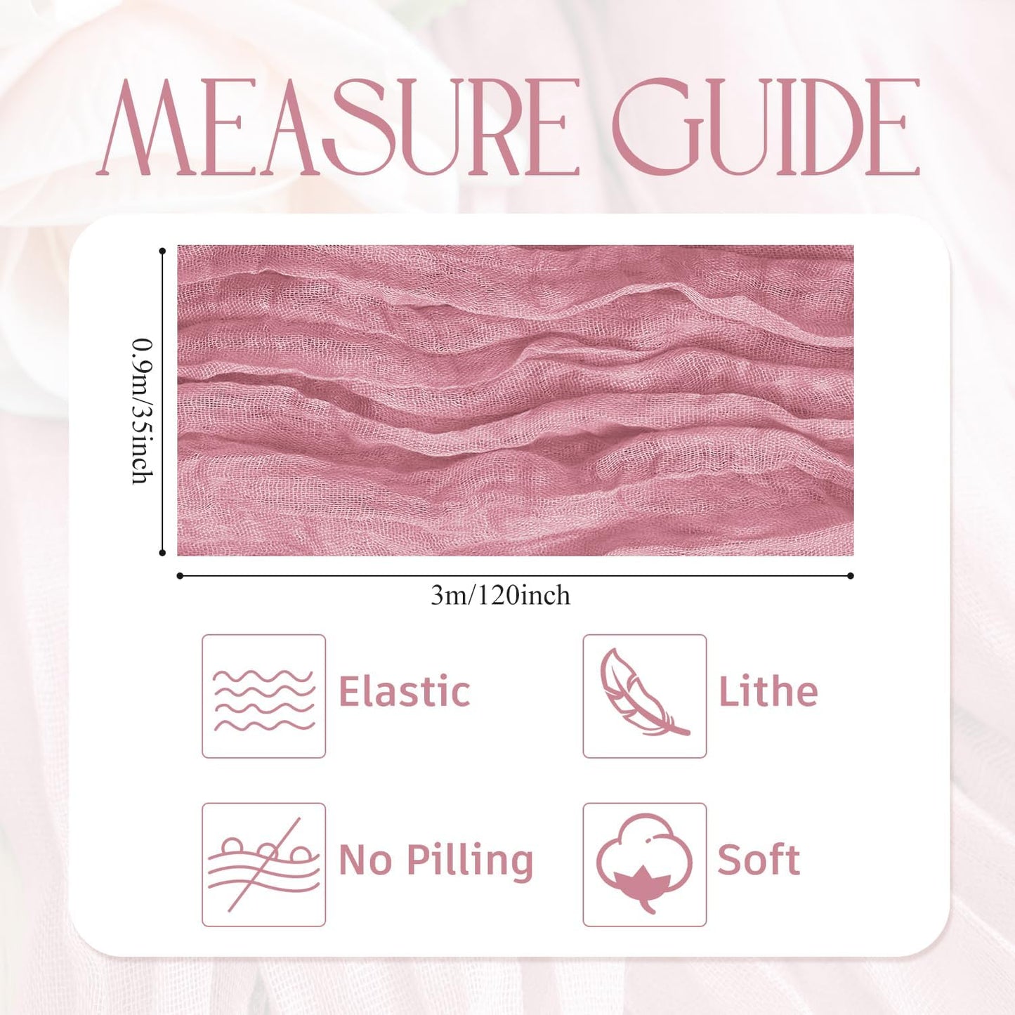 Wokceer Cheesecloth Table Runner 12Pack 10FT Pink Boho Gauze Cheese Cloth Table Runner for Party Long Rustic Sheer Table Runners for Baby Bridal Shower Wedding Easter Table Decor
