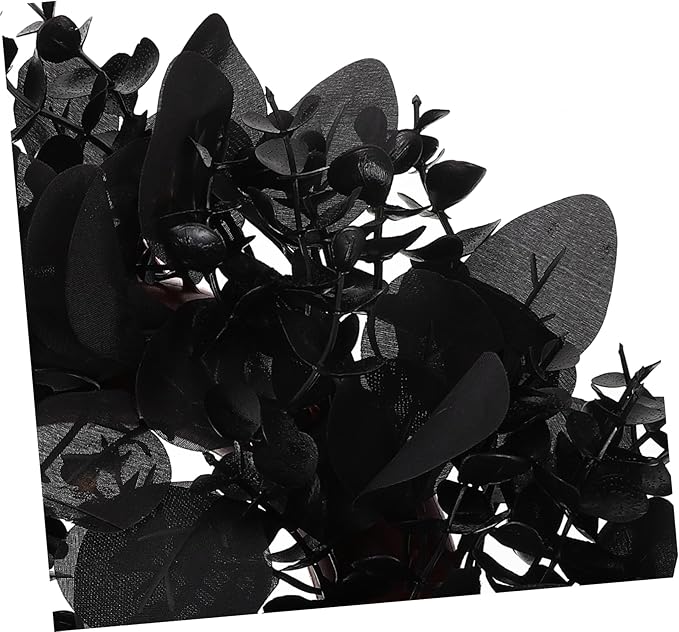 Garneck Halloween Eucalyptus Leaf Garland Eucalyptus Wreath for Front Door Decor for Halloween Party Wall Hanging and Seasonal Decoration Creepy Yet Beautiful Design