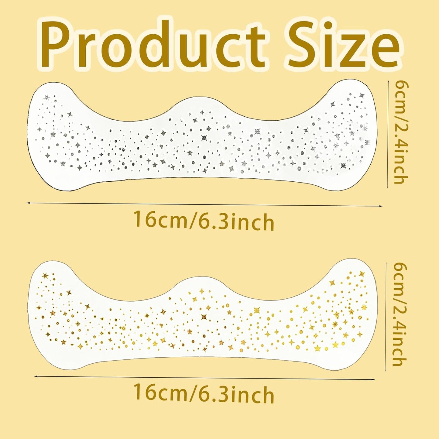 6Pcs Glitter Freckle Face Tattoo for Festival Makeup, Gold Star Waterproof Self Adhesive Spots Stickers, Sparkle Freckles Skin Decor Body Tattoos for Parties(Gold and Silver)