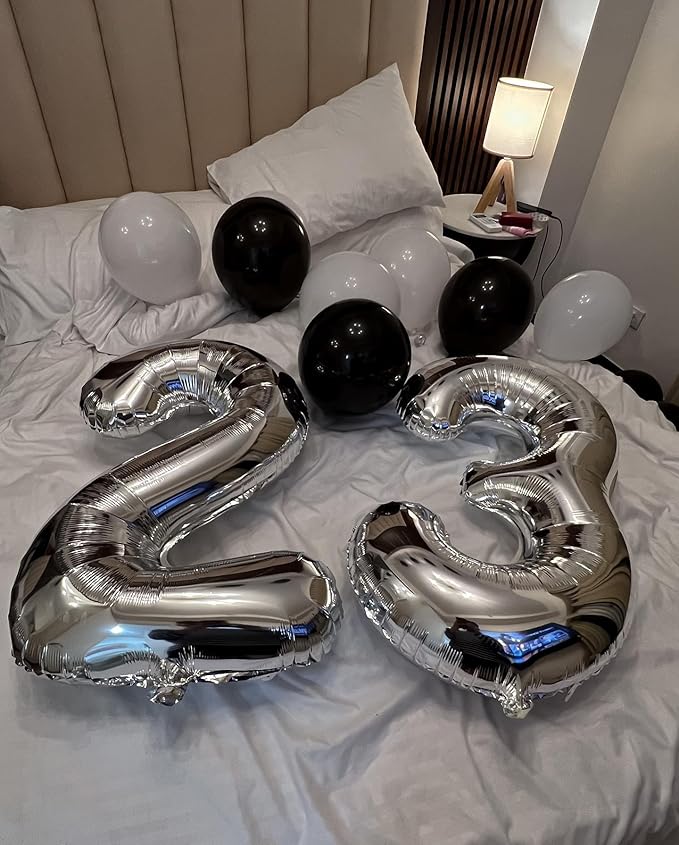 Silver Number 60 Balloon 40 inch, 60 Number Balloons, 60th Silver Birthday Decorations for Girls Boys Kids, 60 Year Old Women Men Silver Party Supplies