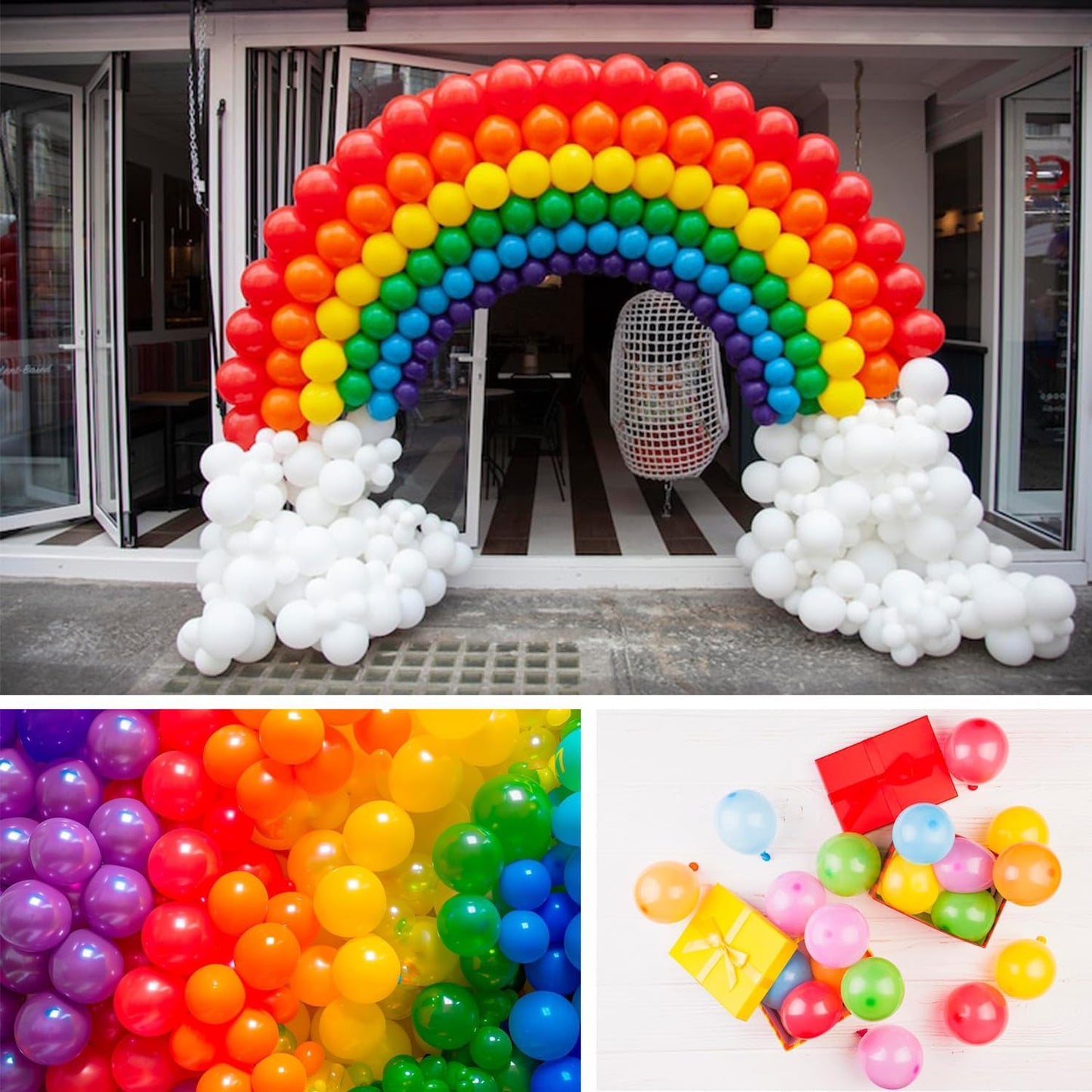 Rainbow Balloons 160 Pack 5 inch Round Bright Latex Balloons Assorted Colors for Birthday Baby Shower Wedding Party Birthday Decorations Supplies Arch Garland